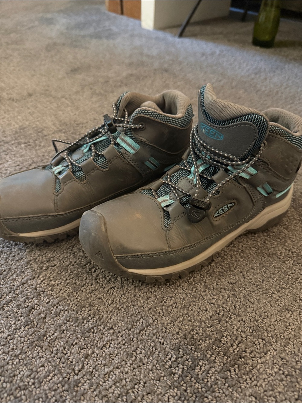 Keen Kids Brown and Teal Hiking Boots